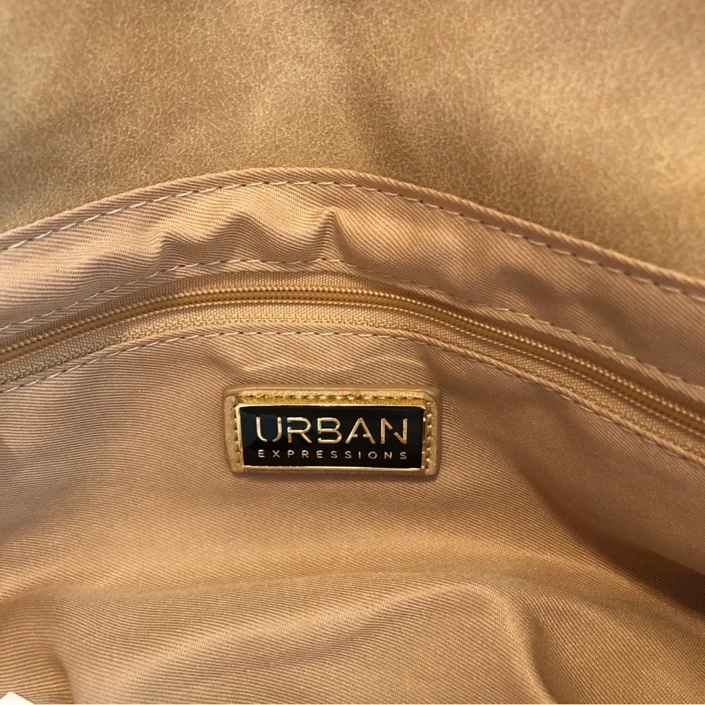 Urban Expressions Crossbody Handbag Camel, Cream￼ Vegan new with tags - Picture 4 of 7